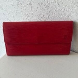 Louis Vuitton Red Leather Epi Wallet